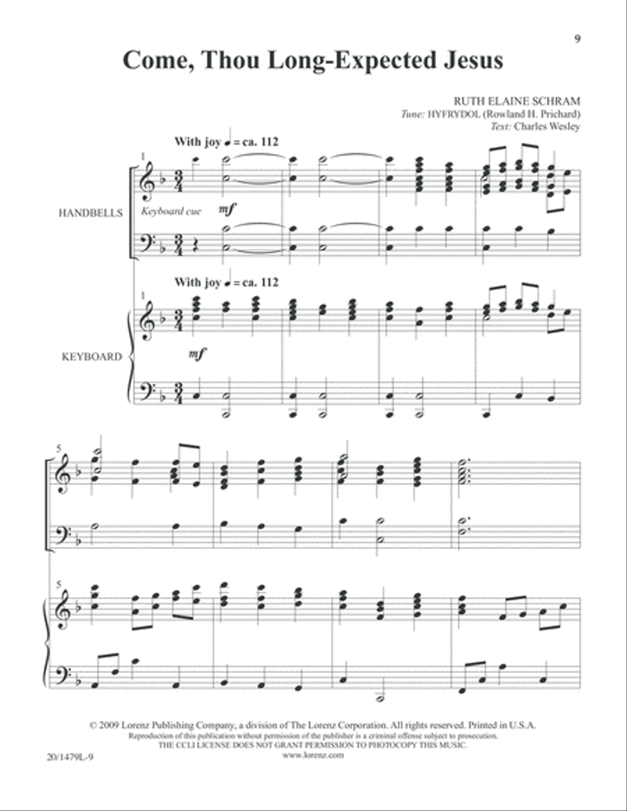 Christmas Carol Celebrations - Keyboard/Handbell Score 5-Octaves scores gallery preview page 10