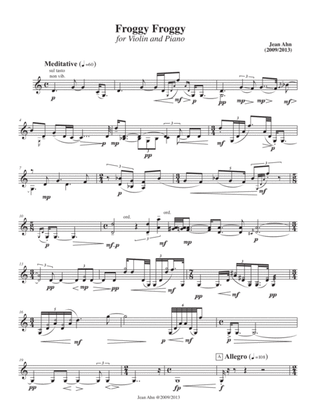 Froggy, Froggy for violin and piano, violin part
