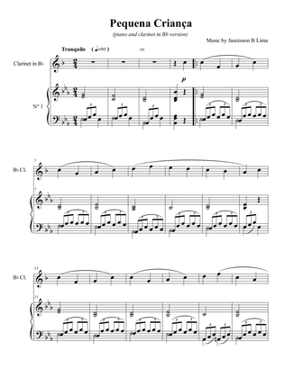 Pequena Criança - (Little Child) Easy Clarinet in Bb