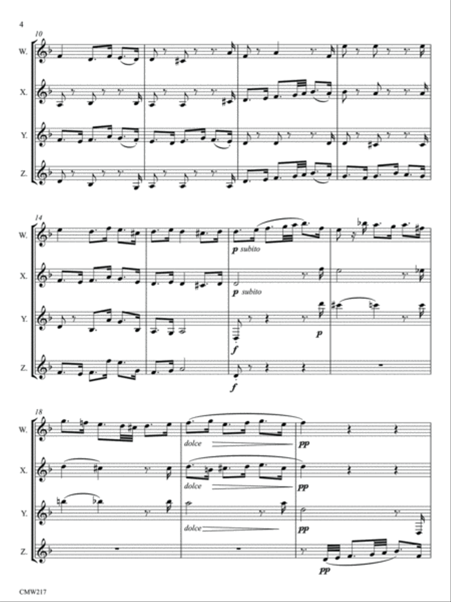 Chaconne Clarinet Quartet scores gallery preview page 4