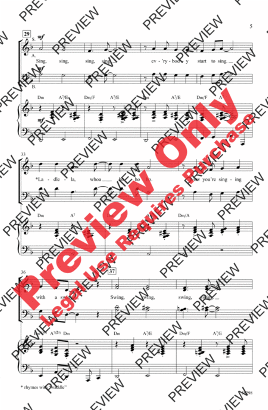 Sing, Sing, Sing 4-Part scores gallery preview page 5