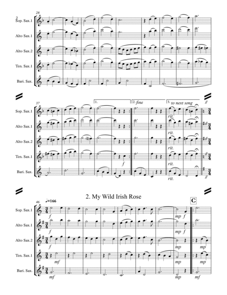 Irish Folksong Suite (for Saxophone Quartet SATB or AATB) image number null