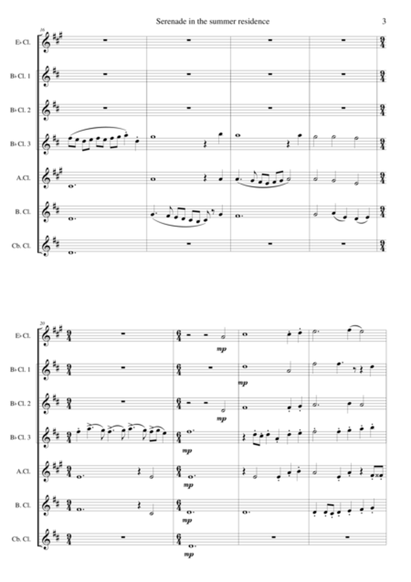 Serenade in the summer residence (Serenata nella residenza estiva) for clarinet choir image number null