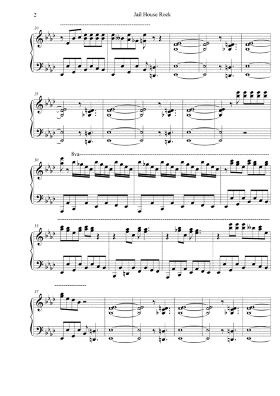Jailhouse Rock Piano Solo scores gallery preview page 2