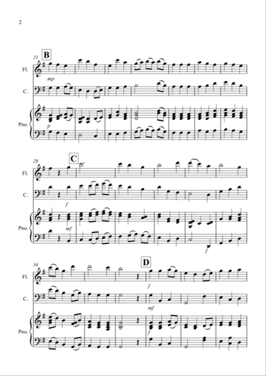 Be Thou My Vision for Flute and Cello Duet Flute scores gallery preview page 2