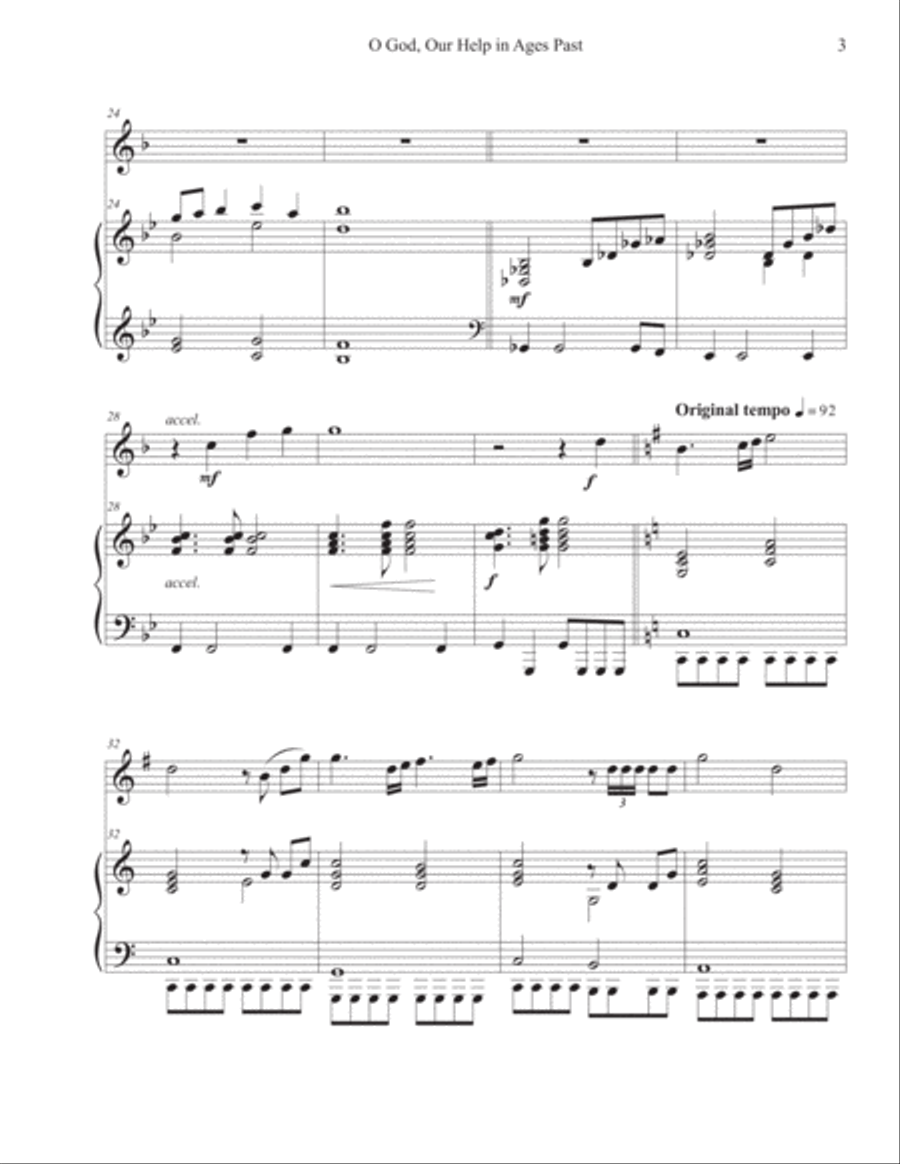 O God, Our Help in Ages Past (French Horn - Piano) Horn scores gallery preview page 3