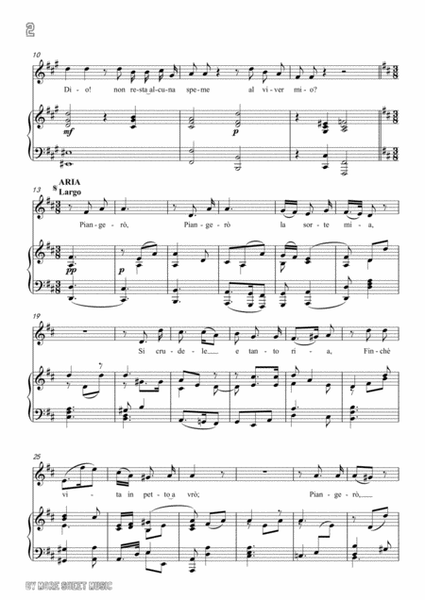 Handel-E pur così in un giorno...Piangerò la sorte mia in D Major,for Voice and Piano image number null
