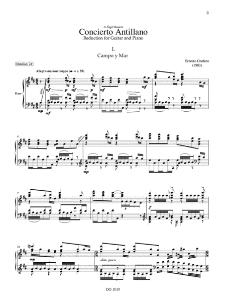 Concierto Antillano (reduction de piano)