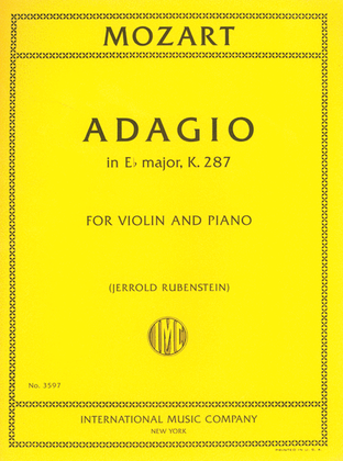 Book cover for Adagio In E Flat Major, K. 287