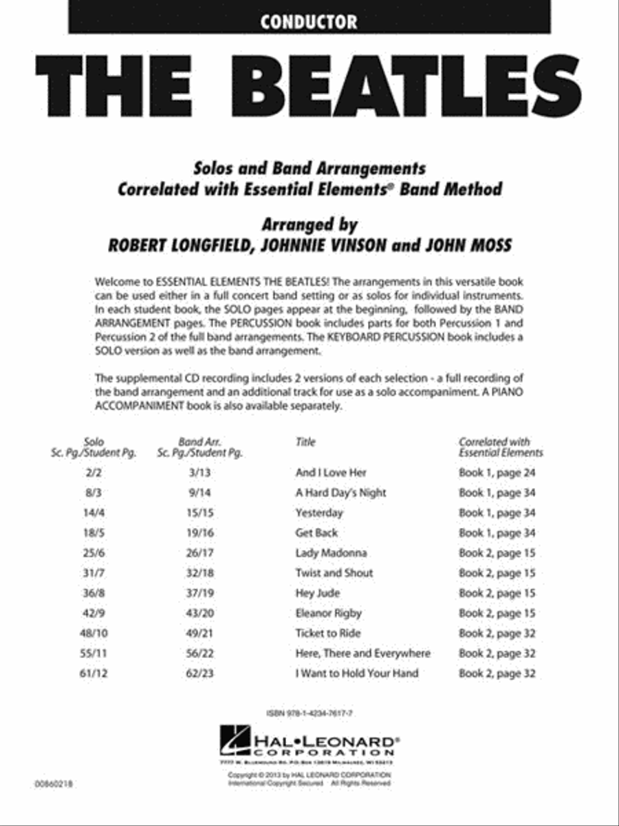 The Beatles Concert Band Methods scores gallery preview page 2