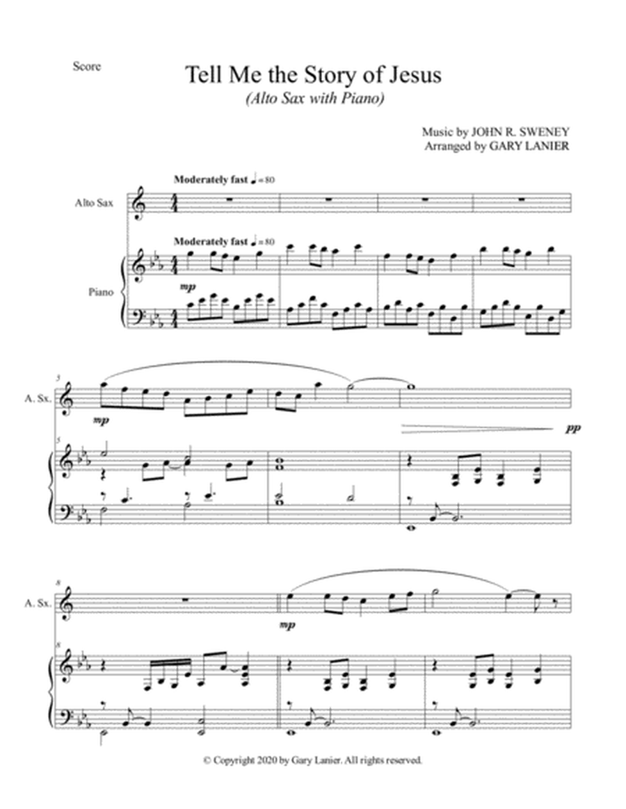 TELL ME THE STORY OF JESUS (for Alto Sax and Piano with Score/Part) image number null