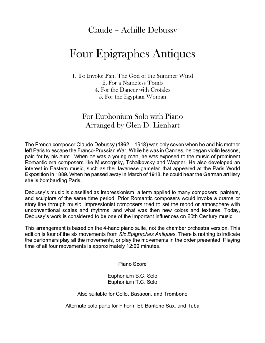 Four Epigraphes Antiques image number null
