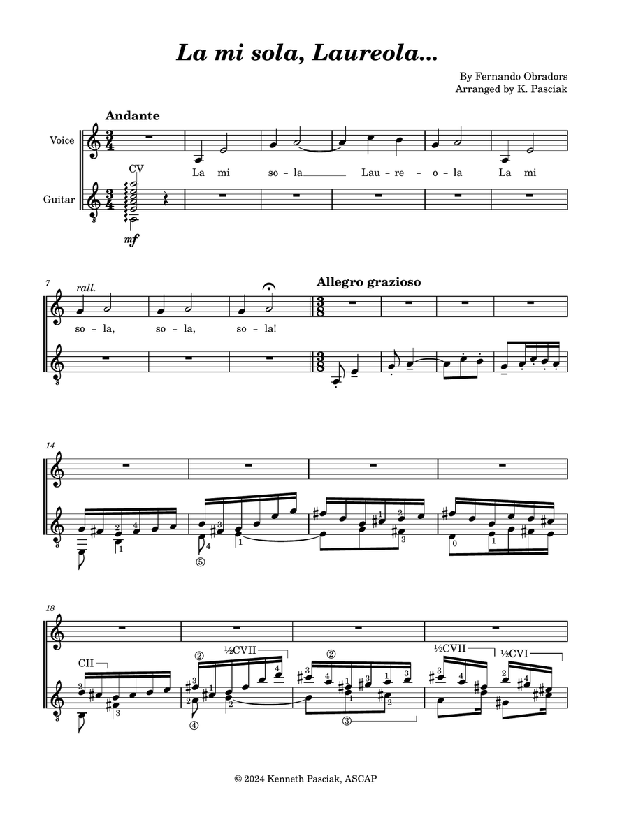 Spanish Songs for Voice and Guitar (Obradors) Chamber Music scores gallery preview page 4