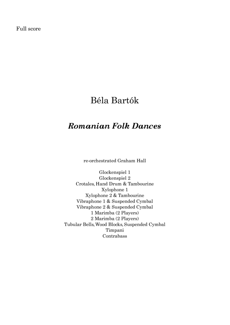 Romanian Folk Dances Percussion Ensemble scores gallery preview page 1