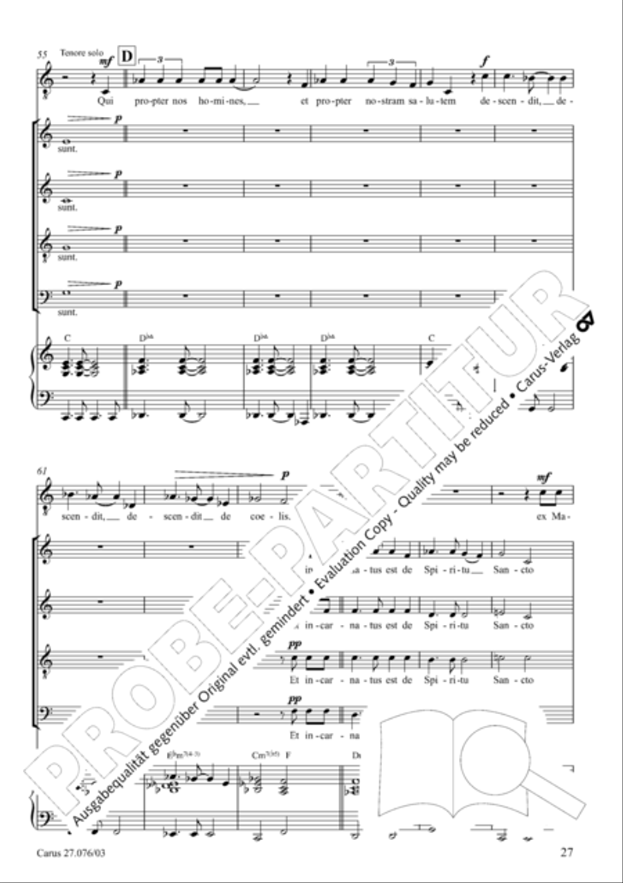 Missa in tempore incerto 4-Part scores gallery preview page 28