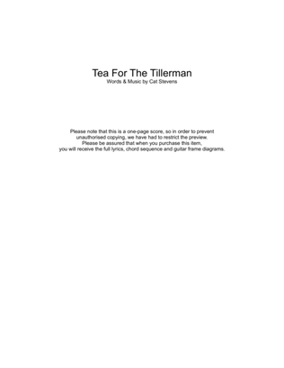 Book cover for Tea For The Tillerman