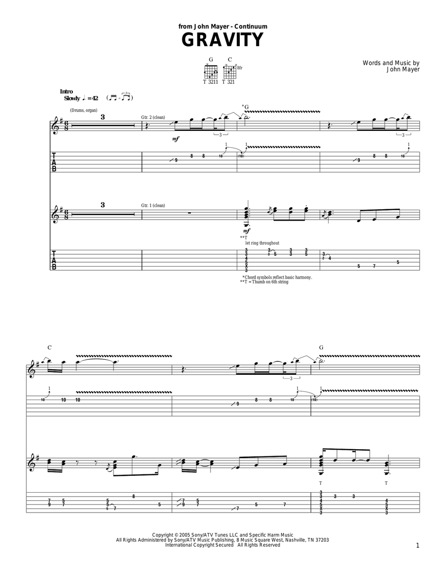 Gravity Gravity Acoustic Guitar scores gallery preview page 1