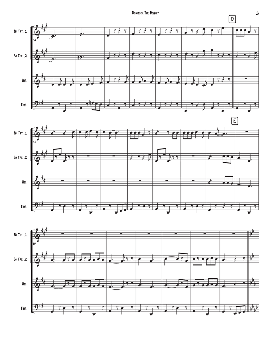 Dominick, The Donkey Dominick, The Donkey Brass Ensemble scores gallery preview page 6