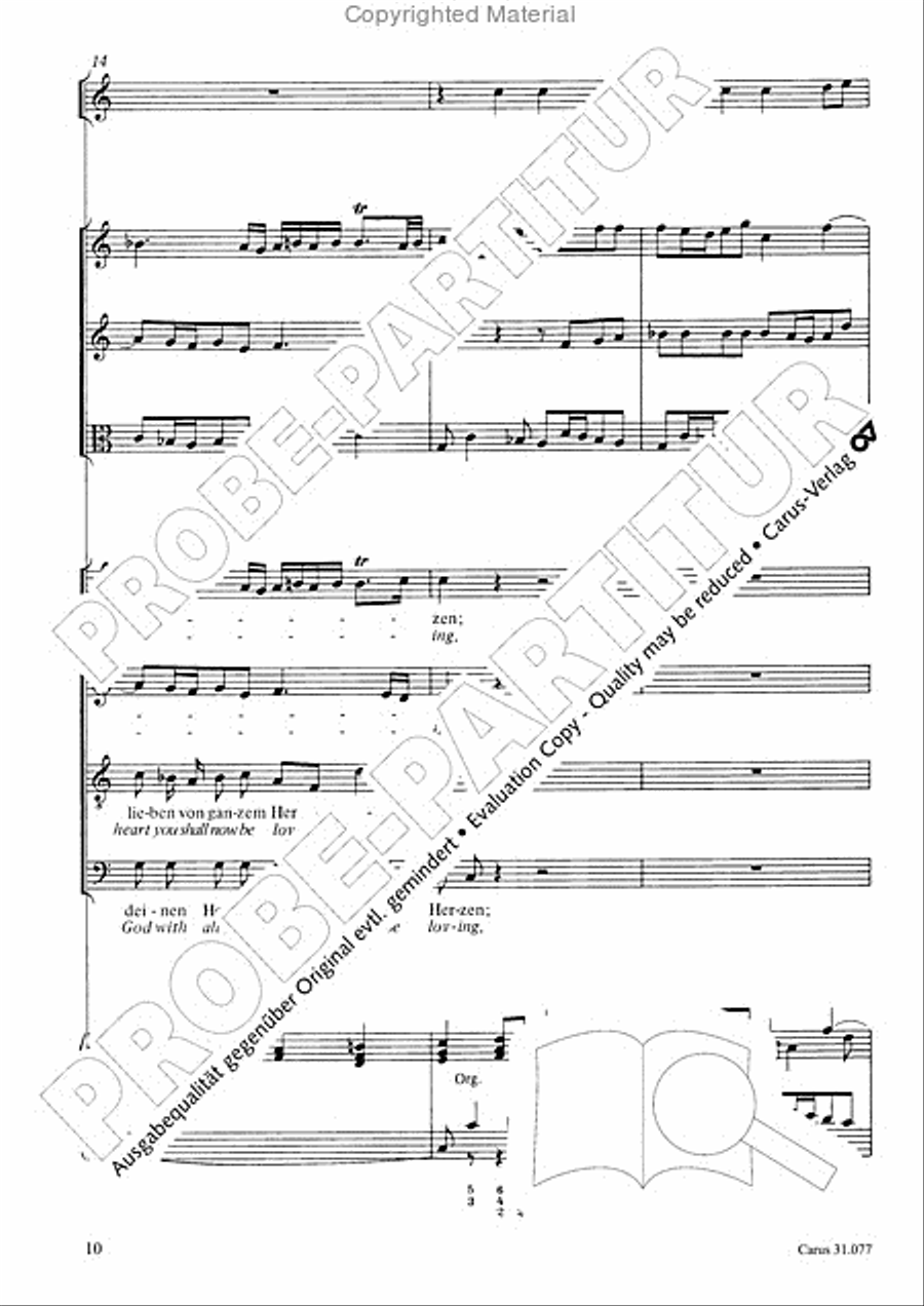 The Lord your God you shall now be loving (Du sollt Gott, deinen Herren, lieben) 4-Part scores gallery preview page 11