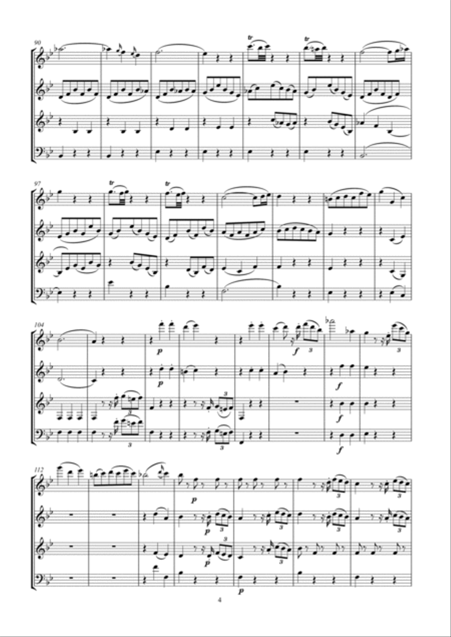 Mozart Quartet KV 158 arr. Woodwind Quartet Woodwind Quartet scores gallery preview page 4