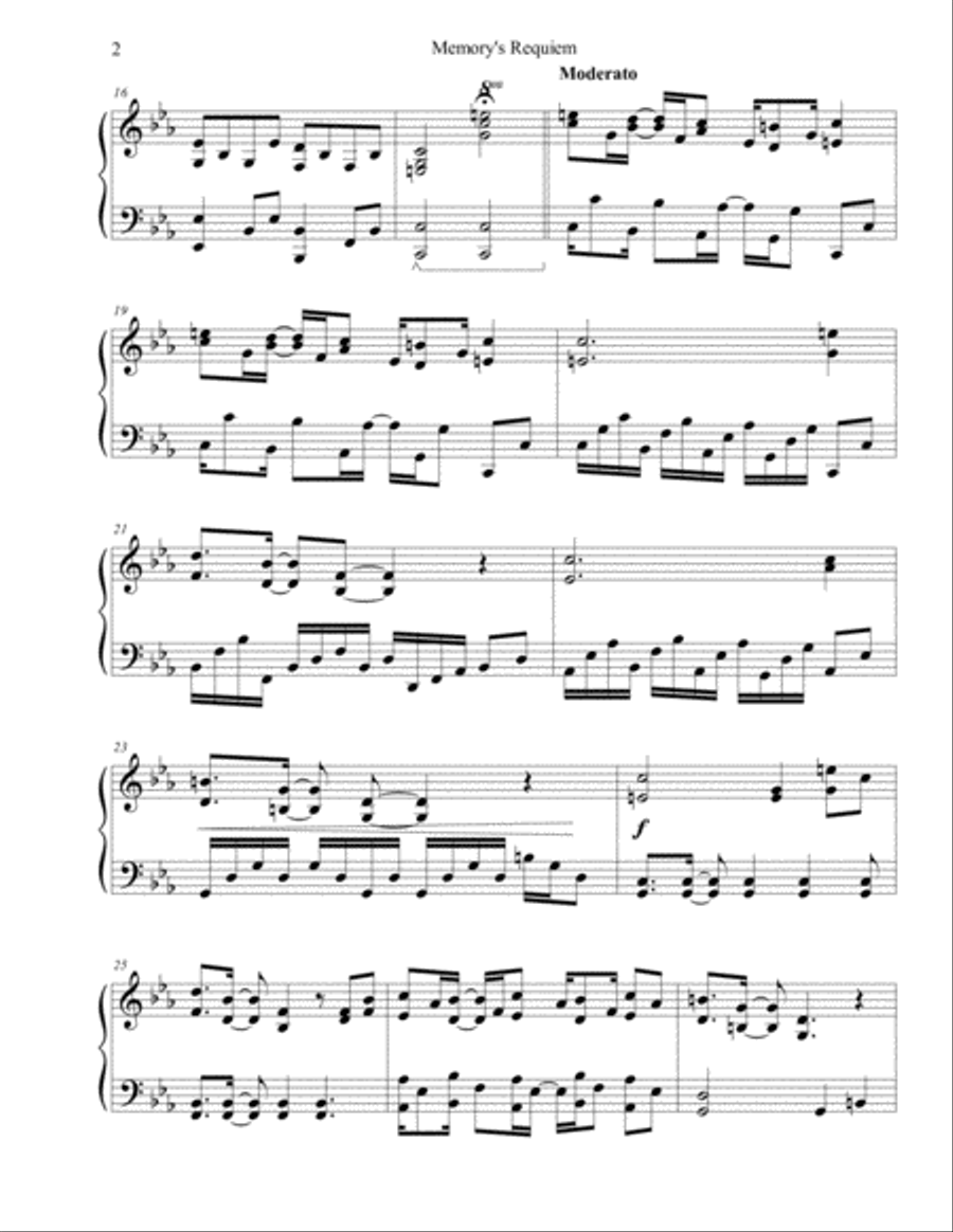 Memory's Requiem Memory's Requiem Piano Solo scores gallery preview page 2