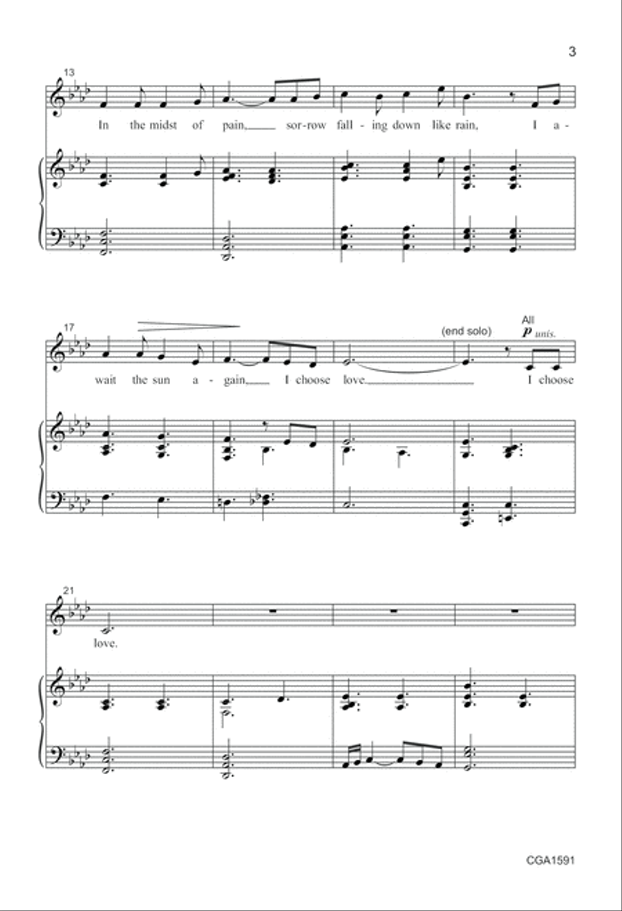 I Choose Love - SSA SSA scores gallery preview page 3
