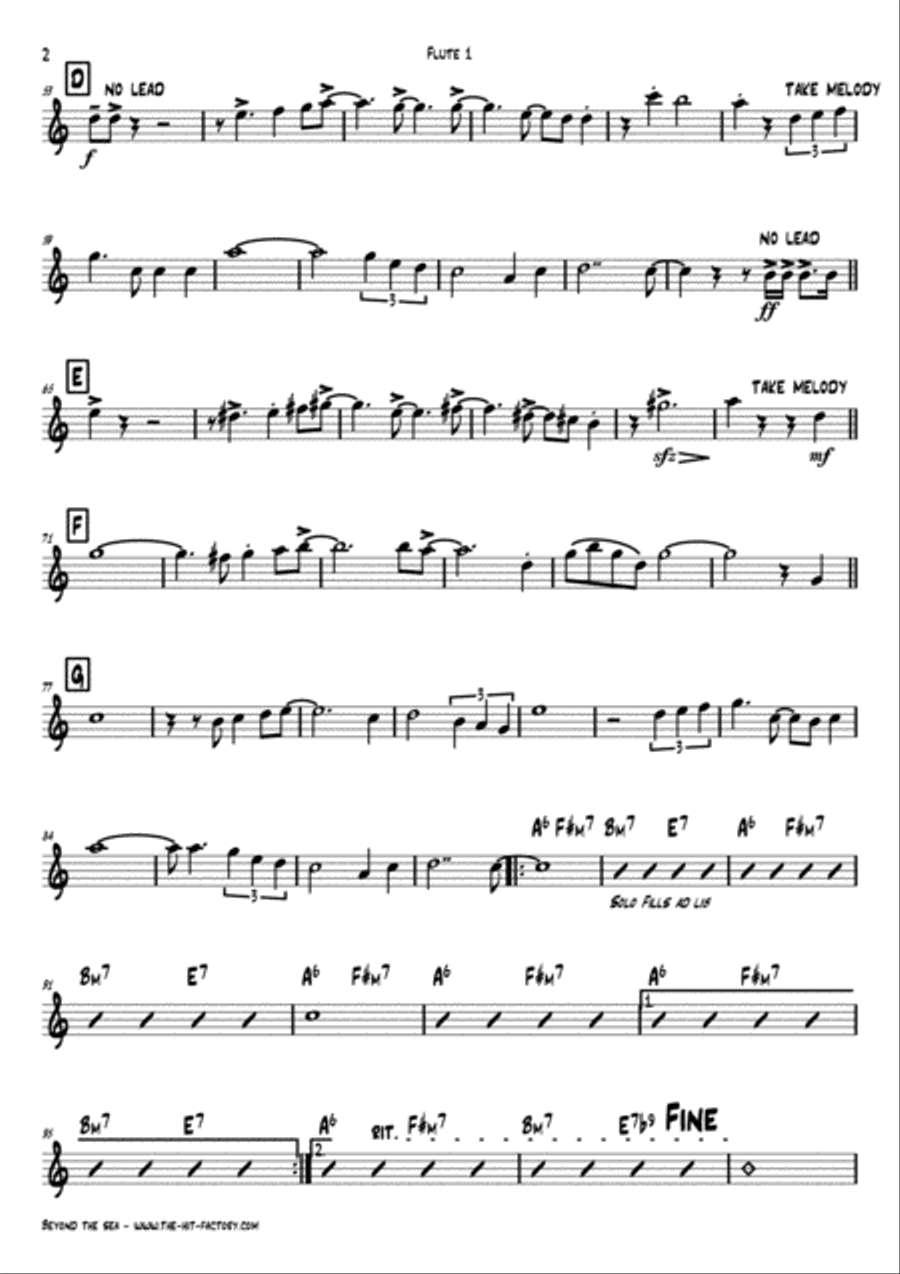 Beyond The Sea Woodwind Ensemble scores gallery preview page 5