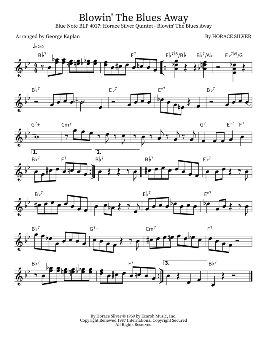 Blowin' The Blues Away Blowin' The Blues Away Trumpet Solo scores gallery preview page 1