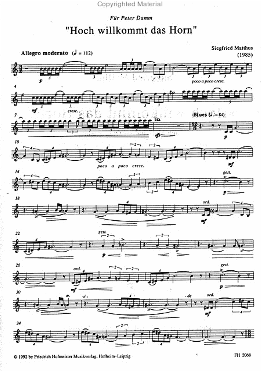 „Hoch willkommt das Horn Horn scores gallery preview page 2