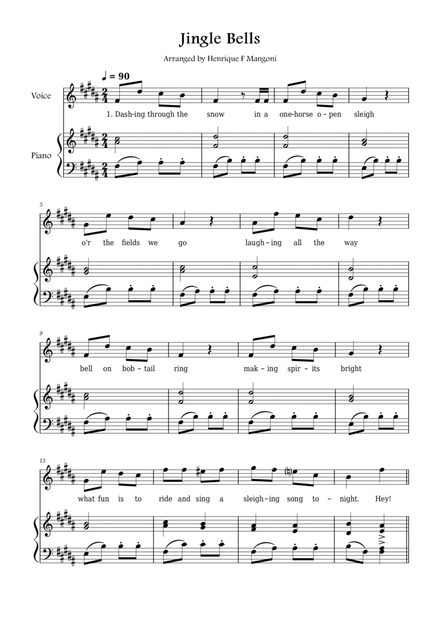 Jingle Bells Voice scores gallery preview page 1