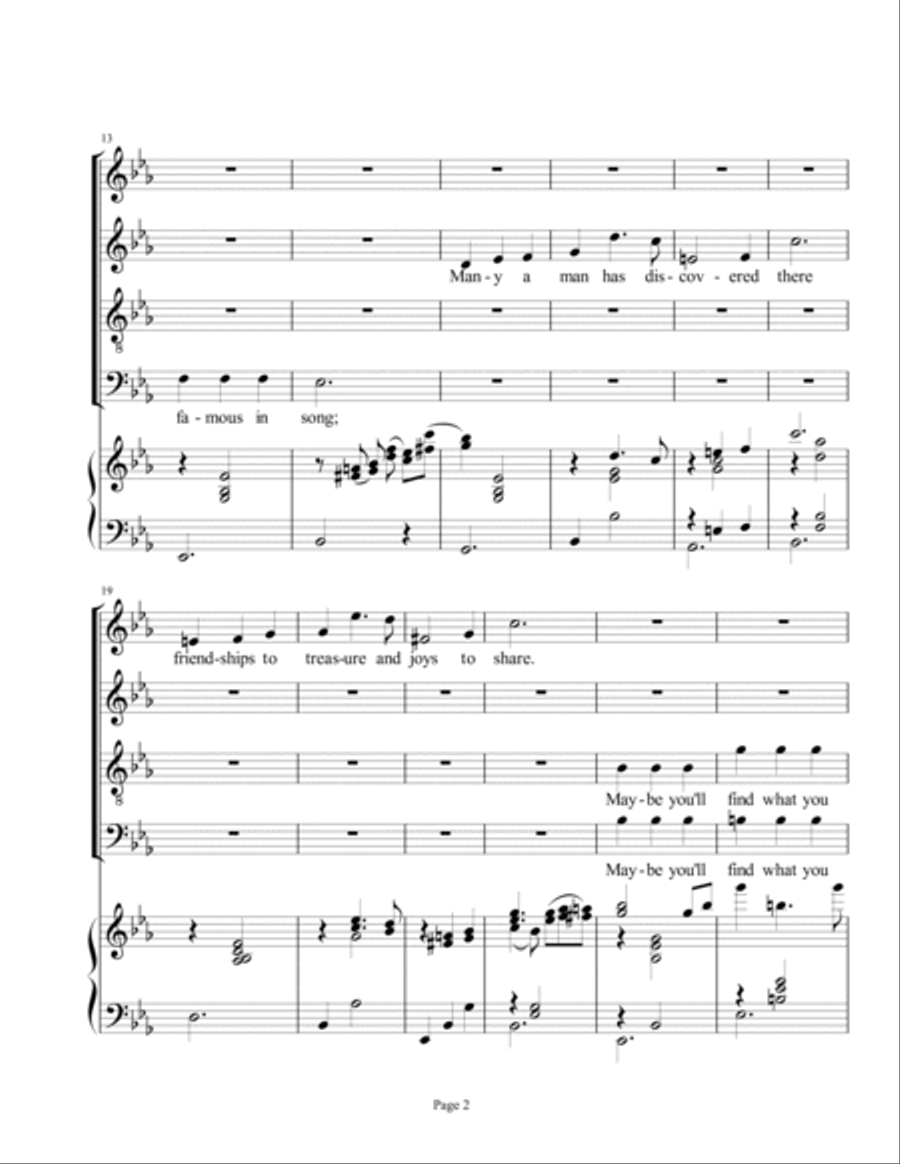 Golden Days, The Student Prince 4-Part scores gallery preview page 2
