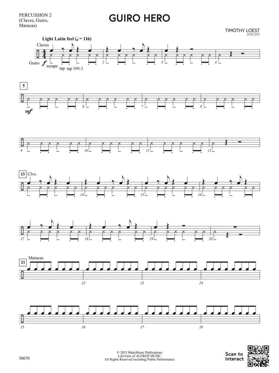 Guiro Hero: 2nd Percussion Concert Band scores gallery preview page 1