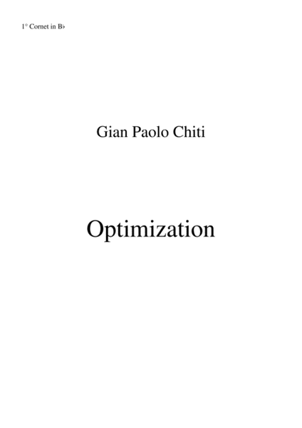 Gian Paolo Chiti: Optimisation for intermediate concert band-1st Bb cornet part