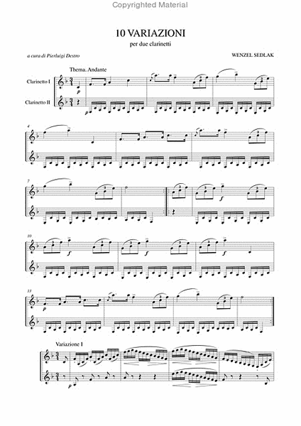 10 Variations for 2 Clarinets