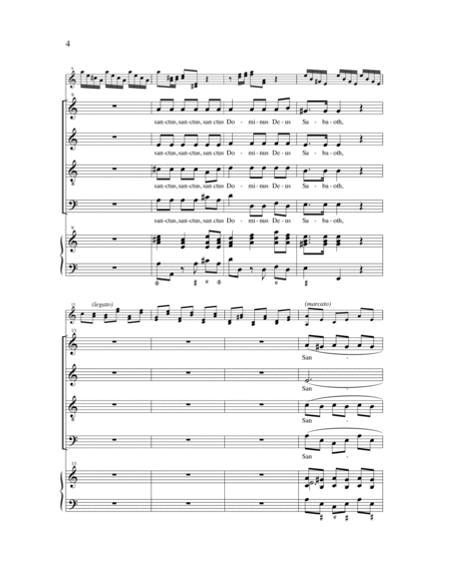 Sanctus in d minor 4-Part scores gallery preview page 5