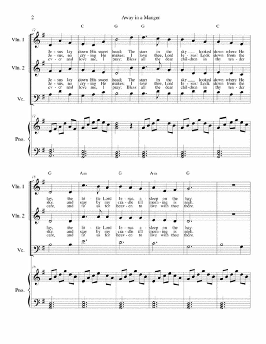 Away in a Manger - strings & Piano image number null
