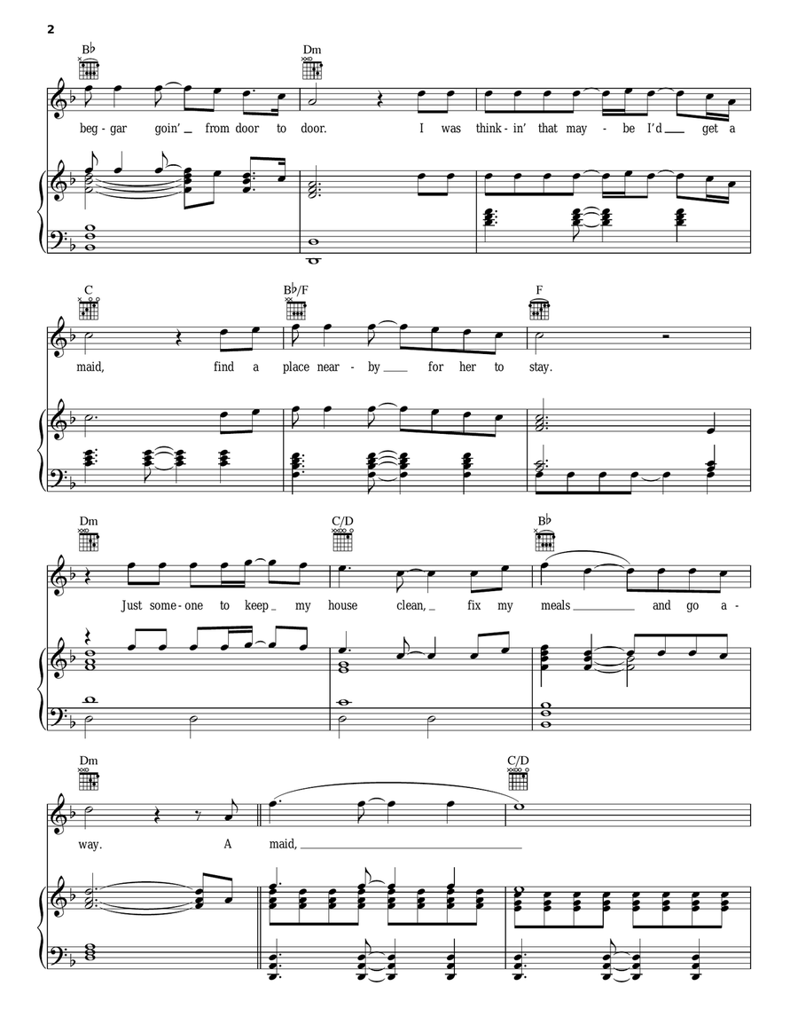 A Man Needs A Maid A Man Needs A Maid Piano, Vocal, Guitar scores gallery preview page 2