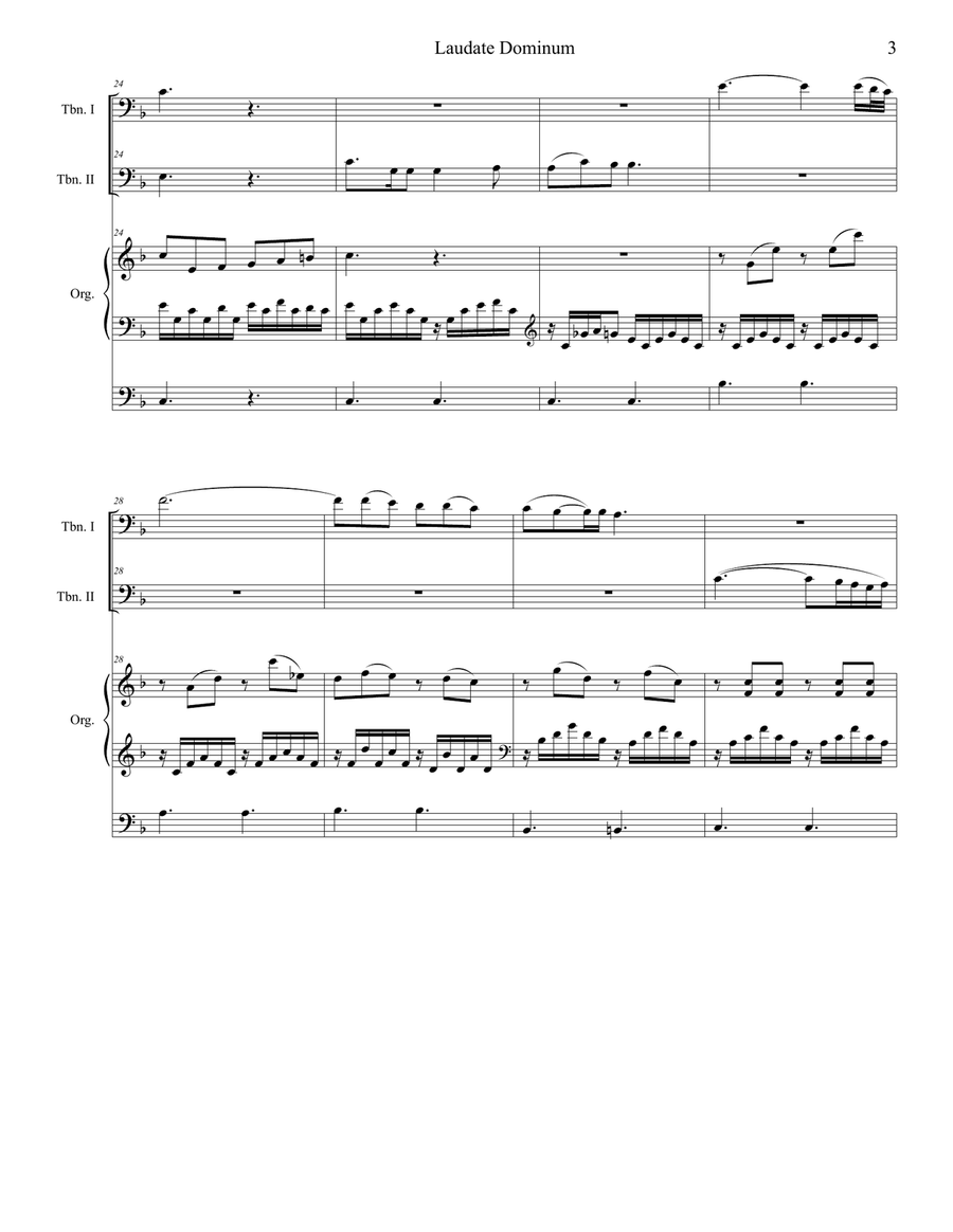 Laudate Dominum (Trombone Duet - Organ Accompaniment) Trombone Duet scores gallery preview page 4