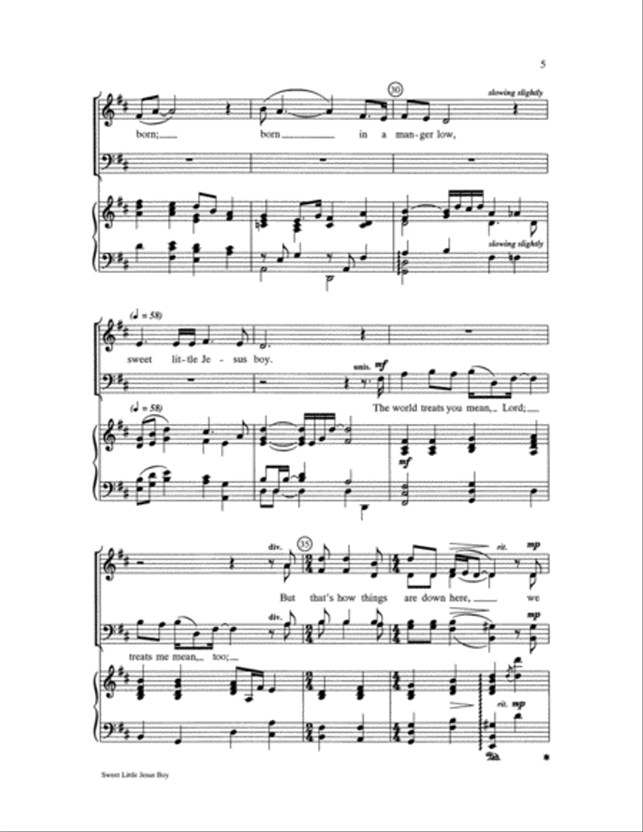 Sweet Little Jesus Boy Sweet Little Jesus Boy 4-Part scores gallery preview page 6