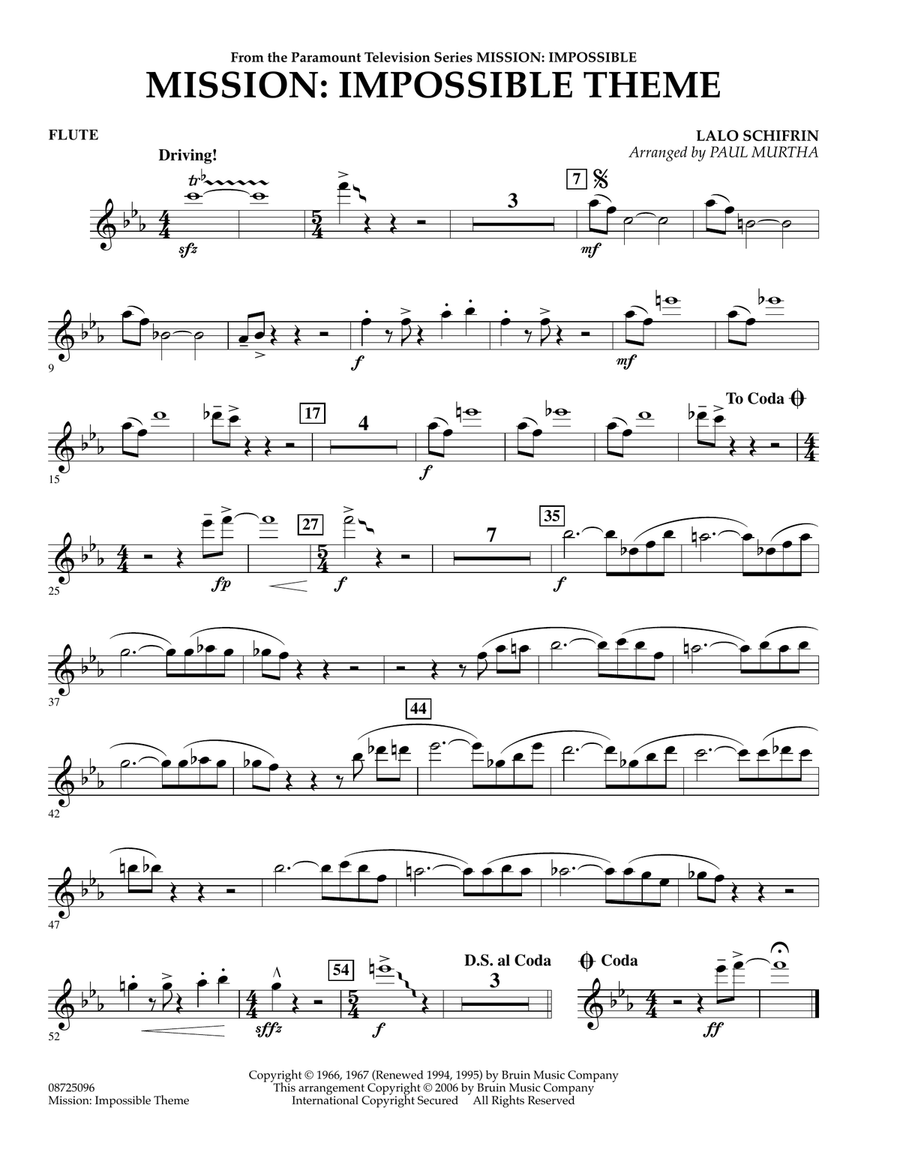 Mission: Impossible Theme - Flute Concert Band scores gallery preview page 1