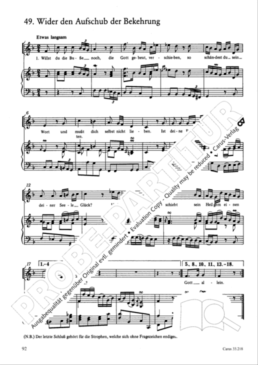 Geistliche Oden und Lieder (Gellert) Collection / Songbook scores gallery preview page 87