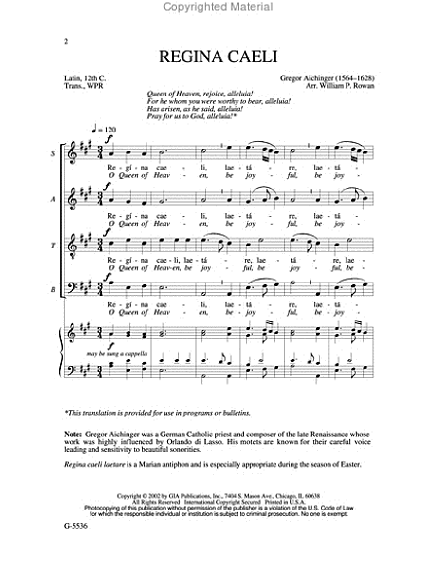 Regina caeli 4-Part scores gallery preview page 2