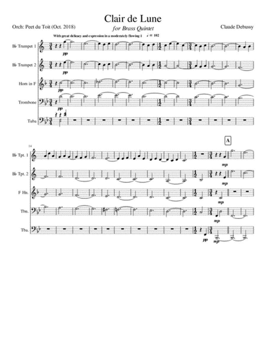Clair de Lune - Claude Debussy (Brass Quintet) image number null
