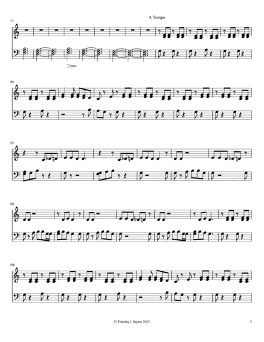 Waltz in G Minor Easy Piano scores gallery preview page 3