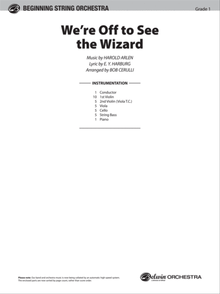 We're Off to See the Wizard String Orchestra scores gallery preview page 2