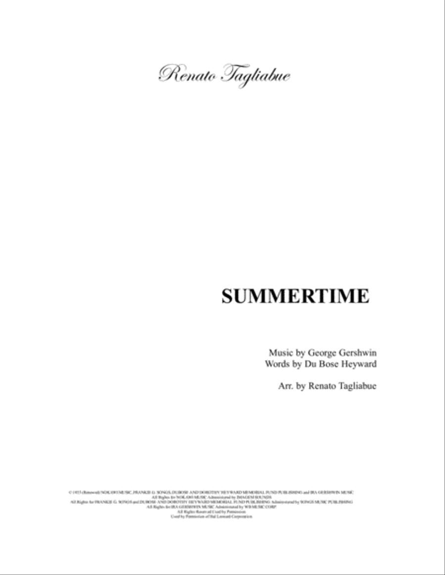 Summertime Woodwind Quartet scores gallery preview page 1