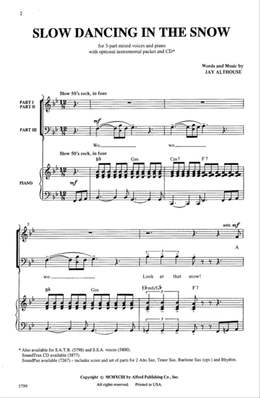 Slow Dancing in the Snow 3-Part scores gallery preview page 9