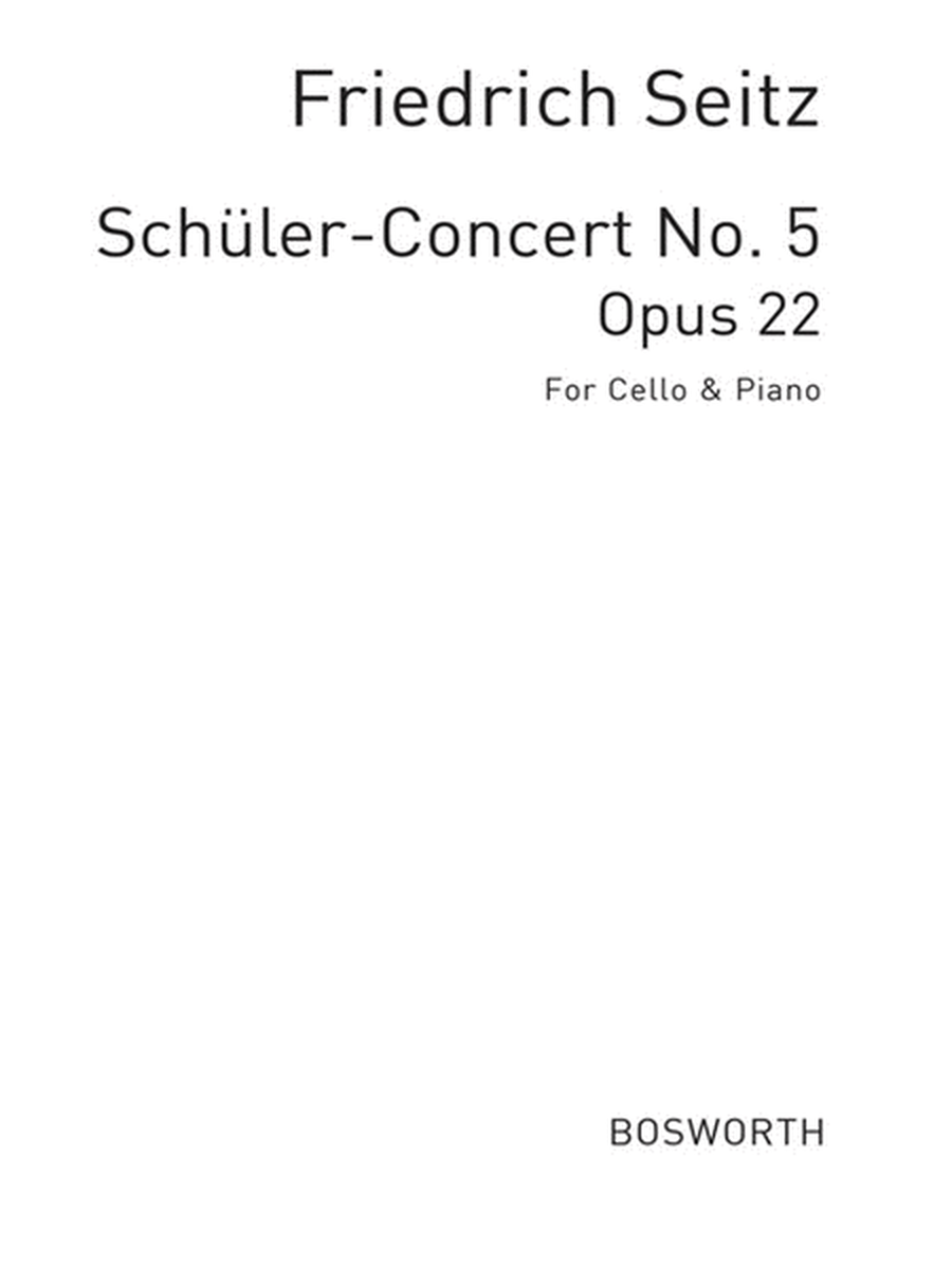 Seitz - Schuler Concerto D Op 22 Cello/Piano (Pod)