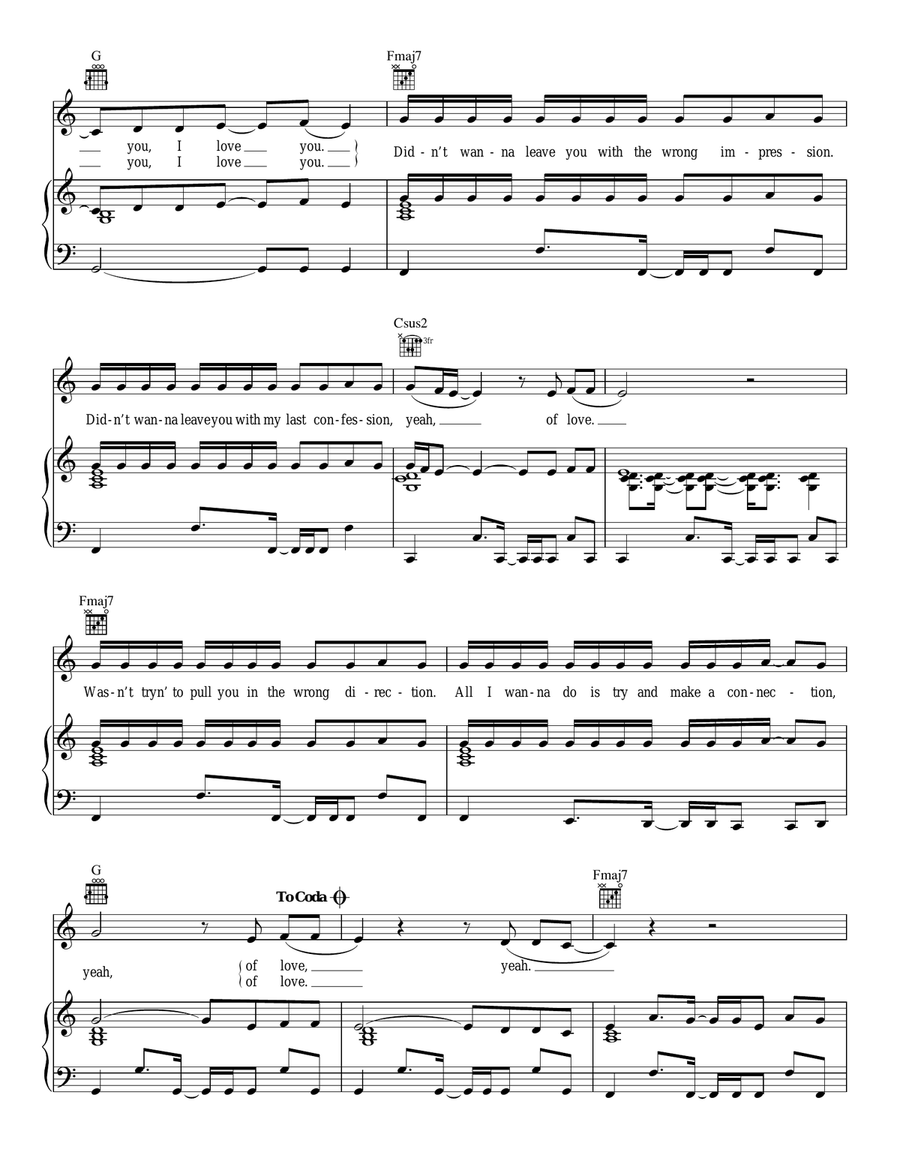 Wrong Impression Wrong Impression Piano, Vocal, Guitar scores gallery preview page 3