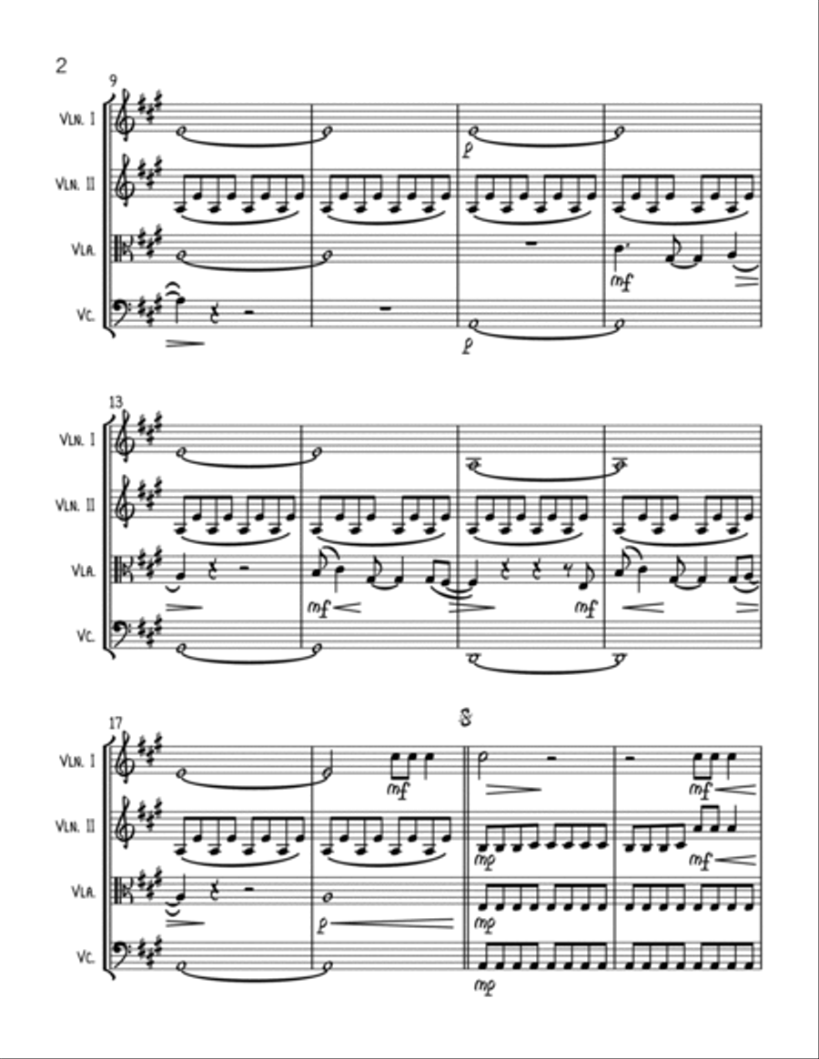 Chasing Cars String Quartet scores gallery preview page 2